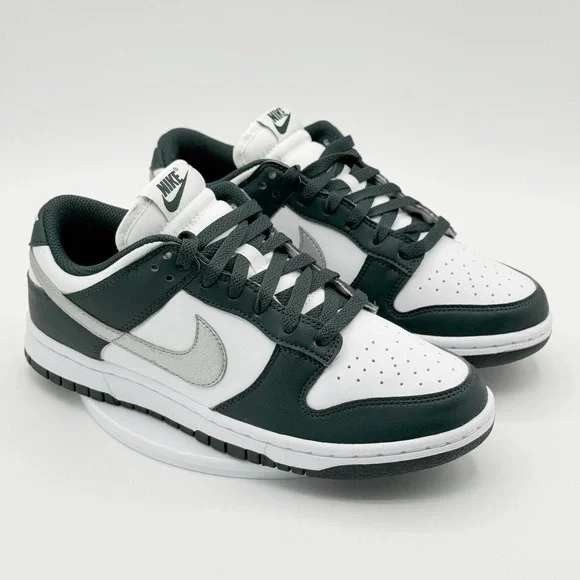 Nike Dunk Low Size 8.5 Womens Seaweed/Metallic Silver-White IO7450-364, NEW