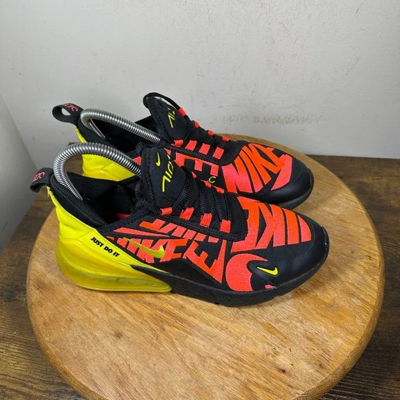 Nike Air Max 270 Black Bright Crimson Yellow AV4076-001 Womens 6.5 5Y