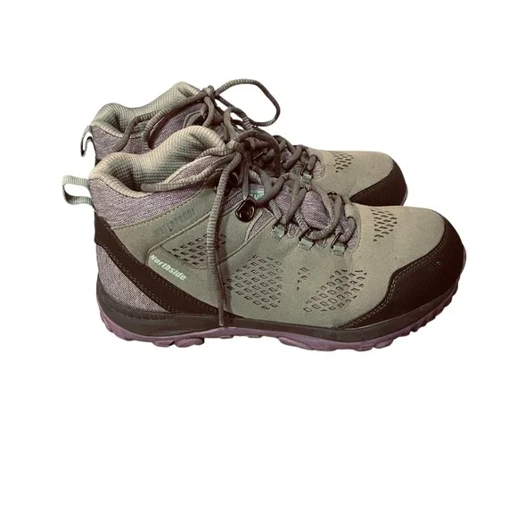 Northside Kids Benton Mid Waterproof Hiking‎ Boots Purple Grey Lace Youth Size 5