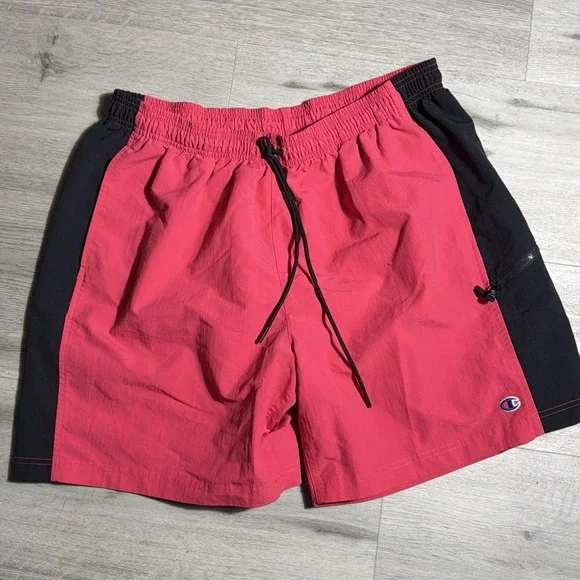 Champion Authentic Athleticwear Red‎ Black Shorts Men's XL Drawstring Pockets