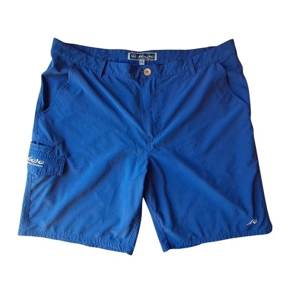 Mojo Sportswear Mens 2XL Blue Fishing Cargo Shorts M-BS7900‎ Technical Stretch