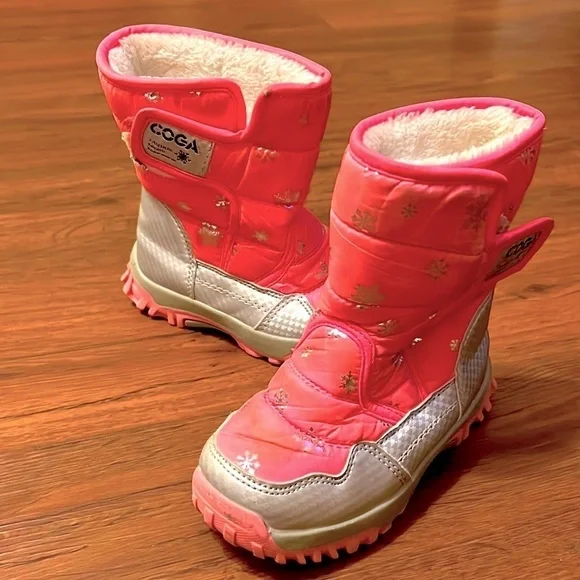 COGA Kids winter shoes girl snow boots fashion printing waterproof girl size 7