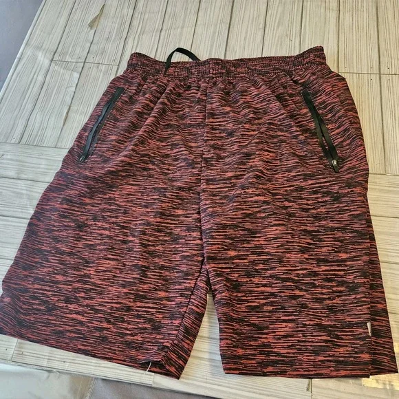 Cougar Sport Athletic‎ Shorts Mens Large Black & Orange Gym Fitness Performance