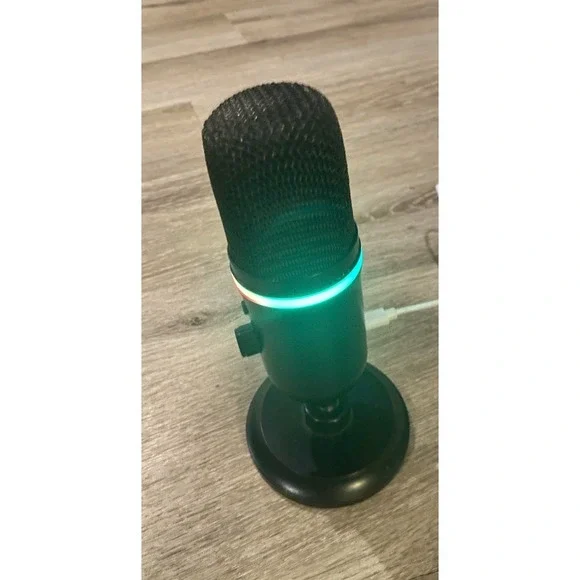 WMT Wired Microphone for Gaming PC Recording Streaming Black With Stand Attached