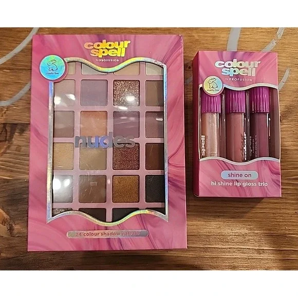NEW Color Spell Eyeshadow‎ NUDE Palette & SHINE ON Lip Gross Set