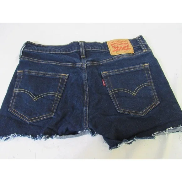 Levis Women's 511 Cut‎ Off Denim Shorts Blue Cotton Size 32