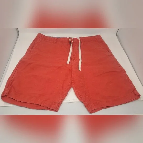 Banana Republic Men's Shorts 100% Linen Orange Drawstring HQ Size 36 Actual 38