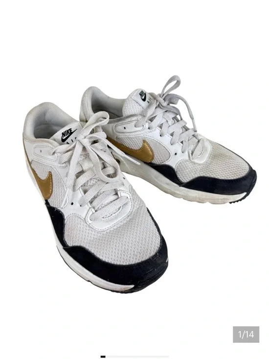 Nike Air‎ Max SE Trainer White Black Gold DV-6842-001 Sneakers 7.5