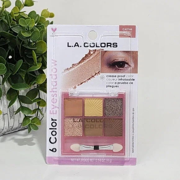 L. A. Colors 6 Color Eyeshadow Almost Nude Palette New Unopened Crease proof