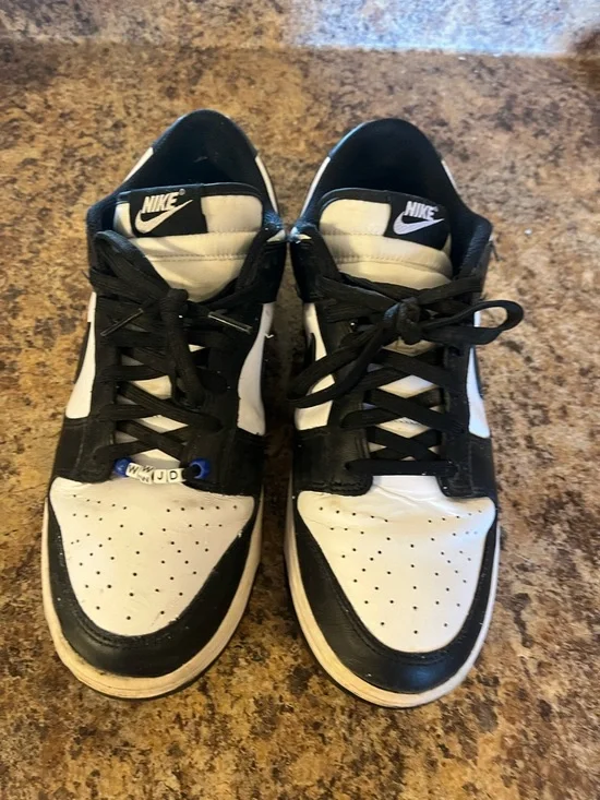 Nike Dunk Black and White Low‎ Top Sneakers with Perforated Toe