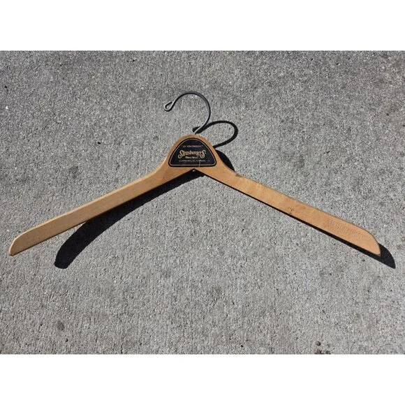 Vintage Wooden‎ Advertising Clothes Hanger Strasburger's Coffeyville Kansas