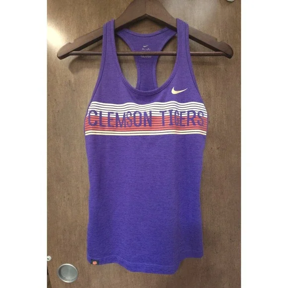 Nike Clemson Tigers Dri-FIT Racerback Tank Top Purple Womens Small 34703X-CM5