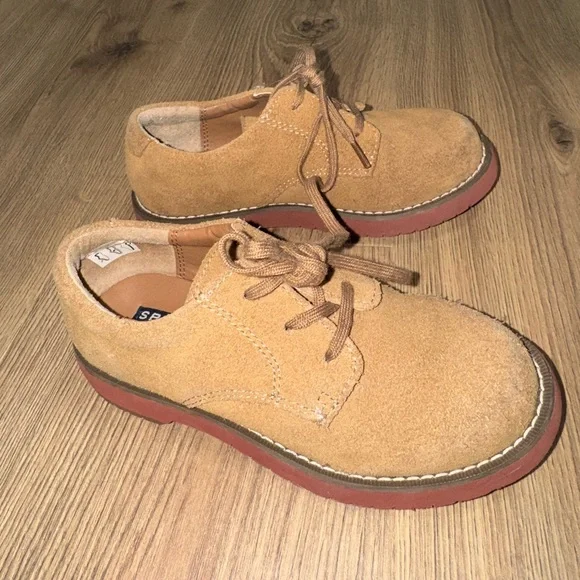 Sperry Tevin‎ Oxford Tan Buck Suede Leather Dress Shoes Toddler Sz 11.5