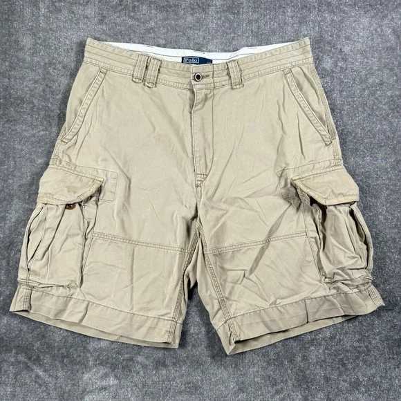 Vintage Polo Ralph Lauren Shorts Men's 36 Beige Cargo Military Outdoor 10