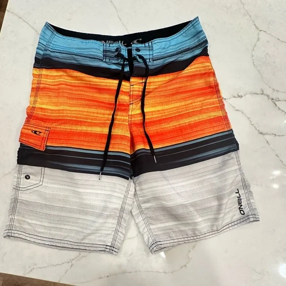 O'Neill Orange Blue Hybrid Shorts Quick-Drying Versatile (Swim)
