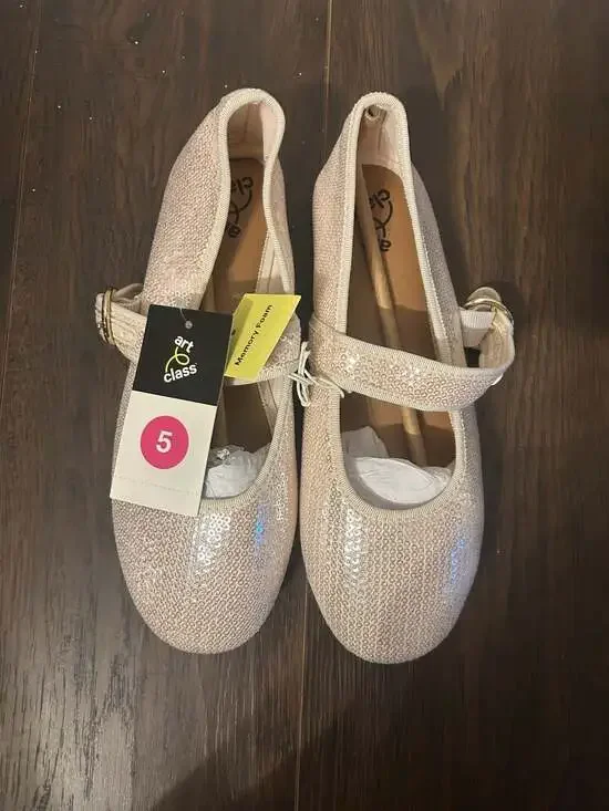 Art Class Girls Sequin Mary Jane Flats Size 5