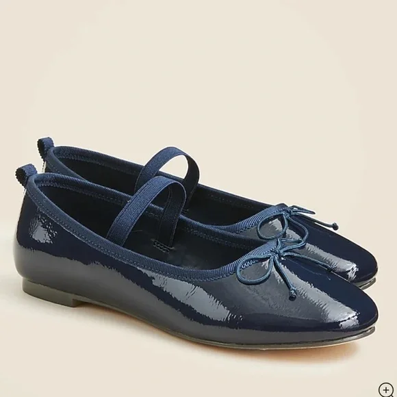 J crew navy blue Girls' strappy ballet flats