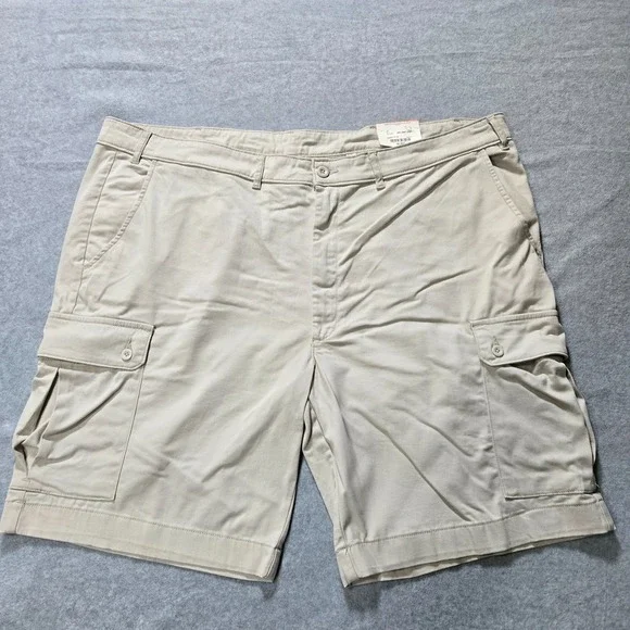 St. Johns Bay Cargo Shorts Mens 50 Beige Classic Stone Comfort Stretch High Rise