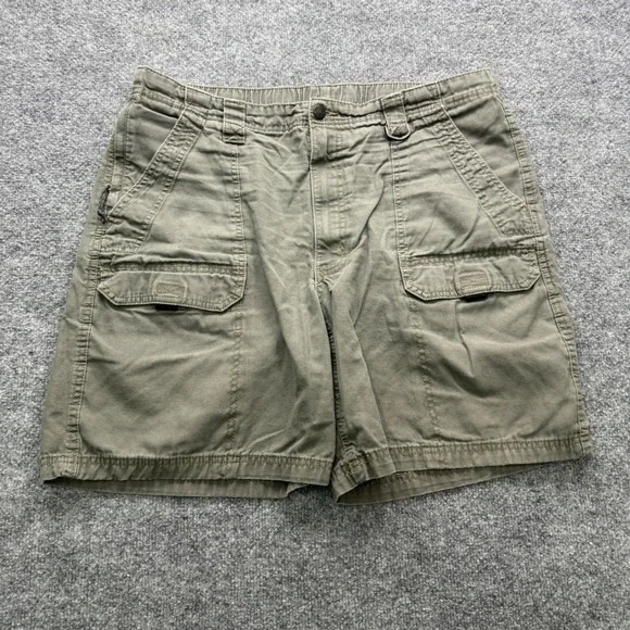 Wrangler Authentic Issue Cargo Shorts Mens 38 Olive Green Canvas Workwear
