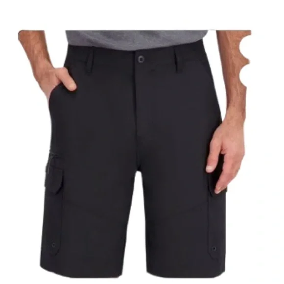 Iron Co Men's Black Hybrid Cargo Shorts Size 38