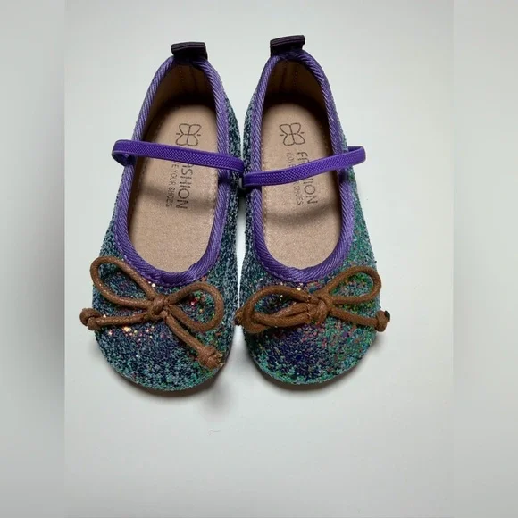 Kids Toddler Glitter Ballet Flats Size 23 (7C)