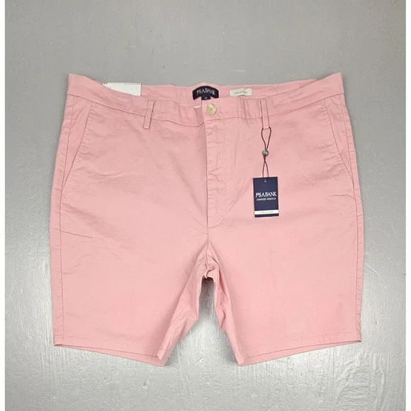 Jos. A. Bank Shorts Mens 42 Pink Tailored Fit Stretch Flat Front Golf Casual NWT