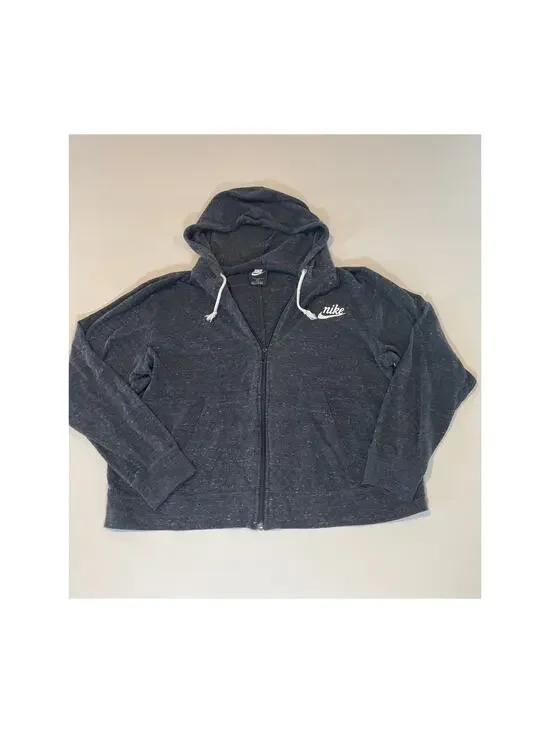 Nike Size 1X Charcoal Gray Lightweight Logo Hoodie