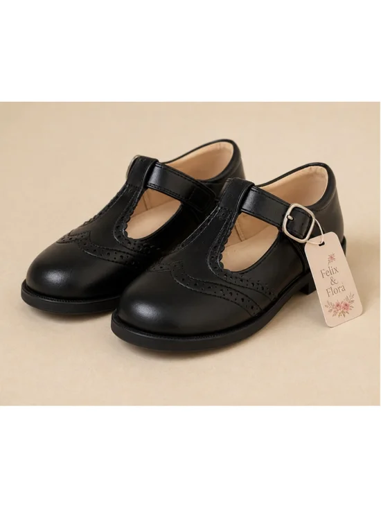 Felix & Flora Girls Black Mary Jane Dress Shoes Size 10 NWT T-Strap Formal