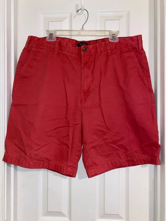 Nautica Men's Scarlet Cotton‎ Chino Shorts