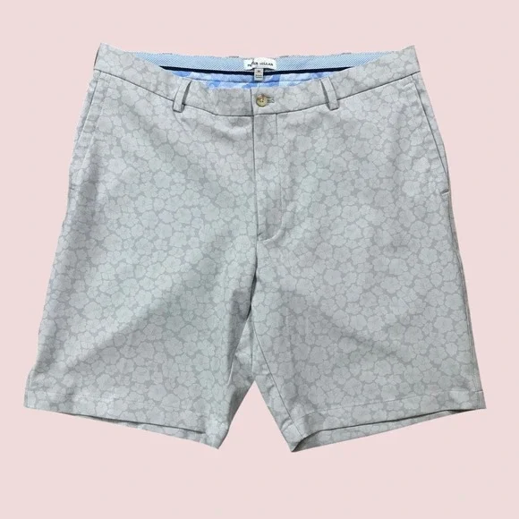 Peter Millar Hibiscus Carrboro Performance Short Mens 36 British Grey 9