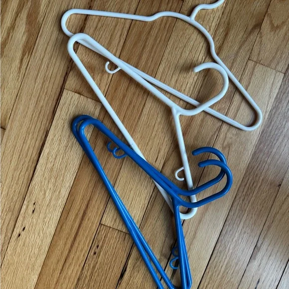 Kids Blue and White Plastic Hangers