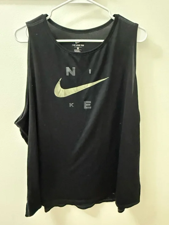 Nike Black Dri-FIT Athletic Tee with White Logo