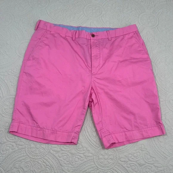 Polo‎ Ralph Lauren Mens Classic Fit Pink Cotton Chino Shorts Sz 38 Flat Front