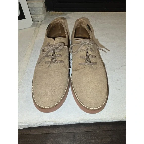Youth‎ BASS BUC Elliott Oxford Shoes 5 M Tan Suede Lace Up School Dress Shoe
