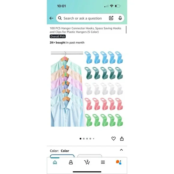 Closet Saver *36 In‎ Bag* Hooks For Hangers Hanging Clothes Laundry Hack Hoomks