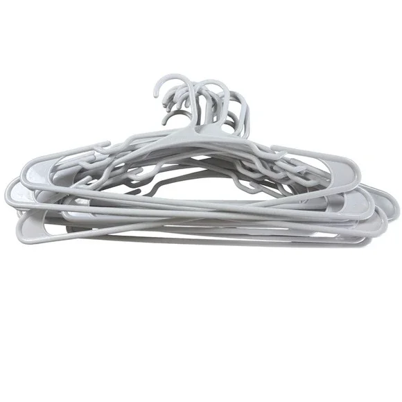 Neaterize White Plastic Set of 16 Clothes Hangers Heavy Duty Space Saving Lot 16