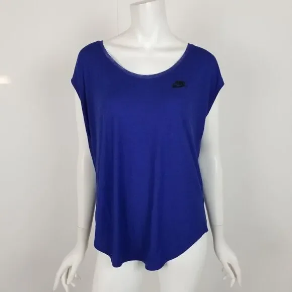 Nike Blue Racerback Mesh Short Sleeve Shirt Medium
