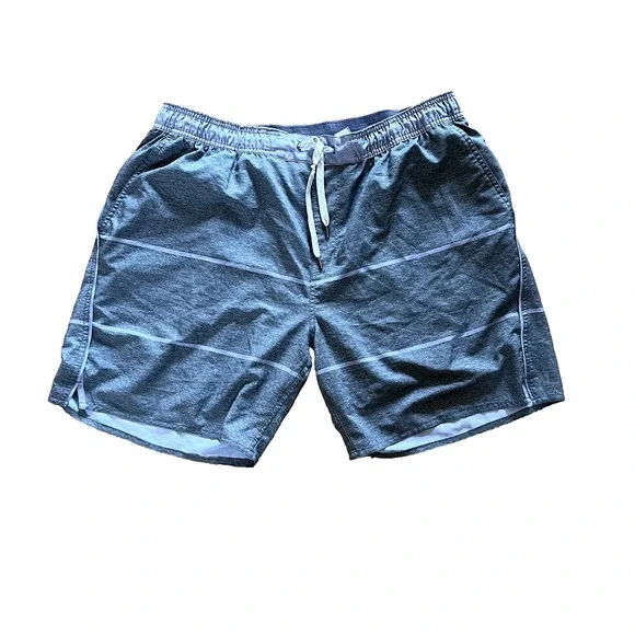 Vuori Mens Shorts XXL Green White Stripe V341 Hybrid Athletic‎ Swim XXL Minimal