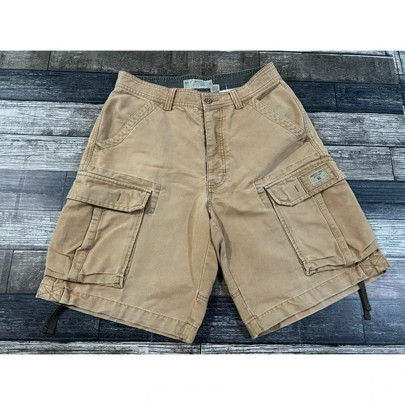 American Eagle‎ Longboard Cargo Shorts Men's 31 Brown Y2K Utility Skater