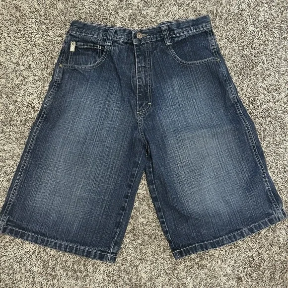 Vintage South Pole Denim Jeans Shorts Blue Men's Size 20 Y2K‎ Grunge
