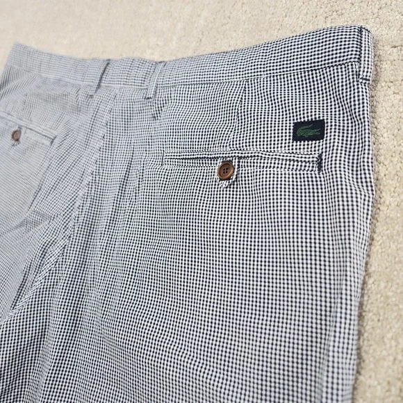 Lacoste Chino Shorts Men 38 Black Micro Gingham Check 11