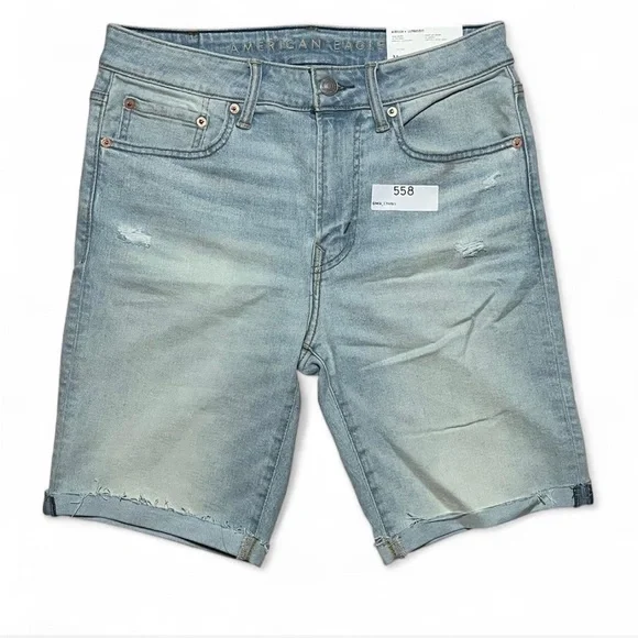 American Eagle Outfitters Light Blue At the Knee Denim Shorts