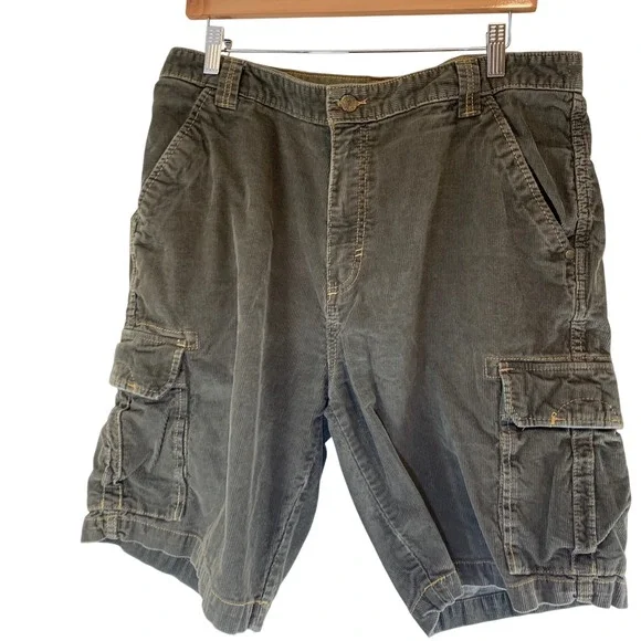 Territory Ahead Corduroy Cargo Shorts 35 Cotton Gorpcore Earthy Utility Mens