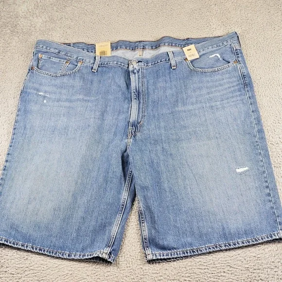 Levi's 469 Denim Shorts Mens 54 Light Blue 11 Inseam Relaxed Fit Bermuda Casual