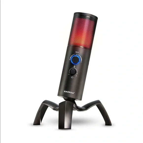 USB RGB Gaming Microphone Streaming Mic for PC,PS4,MAC, Zero Latency Monitoring