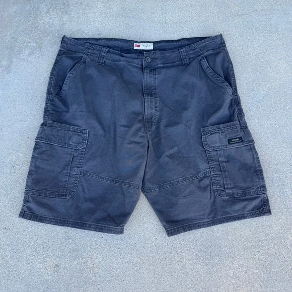 Wrangler Mens Relaxed Fit Cargo Shorts Dark Gray Ripstop Cotton Blend Size 40