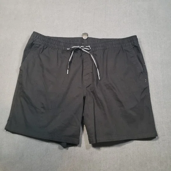 George Pull On Shorts Mens XL Black Drawstring Elastic Waist Cotton Blend 40-42