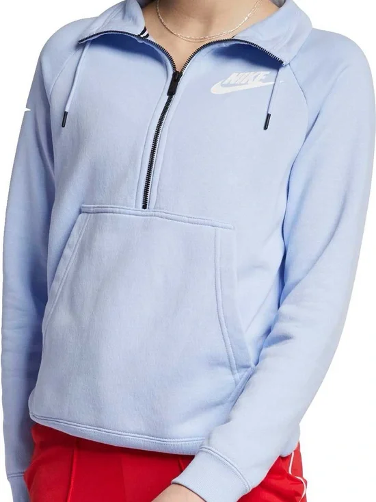 Nike Sportswear Rally Sky Blue Club Fleece Pullover Women’s Mock Neck Sweatshirt