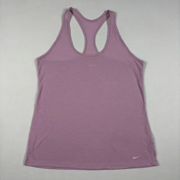 Nike Dri Fit Racerback Training Tank Top Womens L Pink Loose Fit Comfort Stretch
