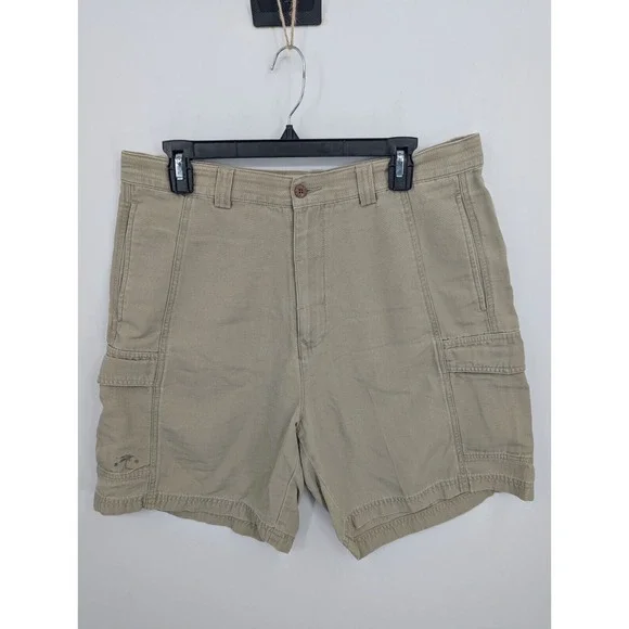 Tommy Bahama Relax VTG Cargo Shorts Men's 36 Beige Tencel Cotton Blend 7